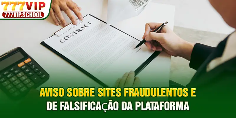 Aviso sobre sites fraudulentos e de falsificação da plataforma